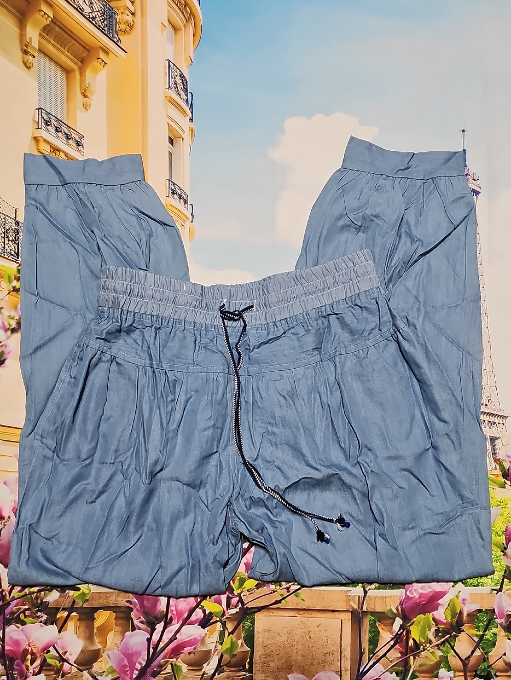 Simple by Suzanne Betro‎ Shirred-Yoke Crop Pants Size Small New